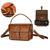 Bolso de hombro para cámara de cuero retro Cwatcun D80, tamaño: 25,5 x 18,5 x 12,5 cm Cuero de vaca mediano (marrón)