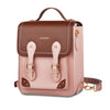 Cwatcun D81 Bolso bandolera para cámara retro Bolso impermeable para cámara de cuero PU vintage (marrón rosa)
