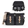 Cwatcun D90 Bolso para cámara de un solo hombro en color de contraste Bolso para cámara para exteriores Bolso cruzado profesional, Tamaño: 27 x 17 x 18,5 cm Mediano (Negro)