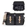 Cwatcun D90 Bolso para cámara de un solo hombro en color de contraste Bolso para cámara para exteriores Bolso cruzado profesional, Tamaño: 30,5 x 19 x 20 cm Grande (Negro)