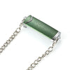 Clip de cordón para soporte de teléfono de metal con cadena cruzada ajustable (verde plateado)