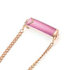 Clip de cordón para soporte de teléfono de metal con cadena cruzada ajustable (rosa dorado)