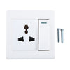 Interruptor de pared multifuncional 185-265V 86 mm con toma de corriente de tres orificios