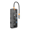 SW8V 8 en 1 Type-C a 2xUSB-C+USB3.0+USB2.0+HDMI+RJ45+1xSD/TF HUB Docking Station (gris)