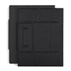 Soporte plegable magnético para computadora portátil y tableta de cuero PU (negro)