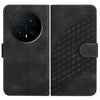 Funda de cuero con relieve de cabeza de elefante y cordón para Honor Magic8 Pro (negra)