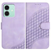 Funda de cuero con relieve de elefante para Honor Play10 4G con cordón (morado claro)