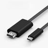 Cable adaptador USB-C / Type-C a HDMI HD 4K 30 Hz, longitud: 1,8 m (negro)