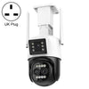 QX103 Reconocimiento humanoide AI Alarma WiFi Domo Cámara IP triple (Enchufe del Reino Unido)