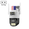 Cámara de vigilancia de doble lente WiFi impermeable para exteriores QX105 de 2 MP (enchufe de la UE)