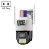 Cámara de vigilancia de doble lente WiFi impermeable para exteriores QX105 de 2 MP (enchufe de EE. UU.)