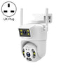 Cámara de vigilancia de doble lente WiFi impermeable para exteriores QX106 de 2 MP (enchufe del Reino Unido)
