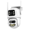 La cámara triple QX102 de 3MP WiFi admite intercomunicador de voz bidireccional y visión nocturna por infrarrojos (enchufe de EE. UU.)