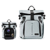 Cwatcun D95 Mochila de fotografía de gran capacidad con hombros, bolsa para cámara portátil, tamaño: 27 x 37 x 16 cm (gris plateado)