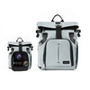 Cwatcun D95 Mochila de fotografía de gran capacidad con hombros, bolsa para cámara portátil, tamaño: 30,5 x 18 x 38 cm (gris plateado)