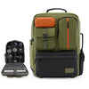 Cwatcun D117 Mochila de fotografía de gran capacidad con hombros, bolsa para cámara portátil, tamaño: 43,3 x 33 x 13 cm (verde militar)