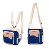 Cwatcun D118 Mochila bandolera de dos vías en contraste, tamaño: 21 x 21 x 14,5 cm (azul)