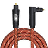 EMK 90 grados giratorio ajustable en ángulo recto 360 grados giratorio pulg nylon tejido cable de audio óptico de malla, longitud del cable: 1 m (naranja)
