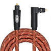 EMK 90 grados giratorio ajustable en ángulo recto 360 grados giratorio pulg nylon tejido cable de audio óptico de malla, longitud del cable: 1,5 m (naranja)
