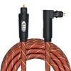 EMK 90 grados giratorio ajustable en ángulo recto 360 grados giratorio pulg nylon tejido cable de audio óptico de malla, longitud del cable: 3 m (naranja)