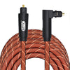 EMK 90 grados giratorio ajustable en ángulo recto 360 grados giratorio pulg nylon tejido cable de audio óptico de malla, longitud del cable: 5 m (naranja)
