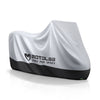 MOTOLSG Cubierta gruesa impermeable a prueba de sol y polvo para motocicleta, tamaño: L (negro plateado)