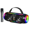 Nuevo altavoz Bluetooth inalámbrico portátil para exteriores Rixing NR8806, subwoofer colorido RGB, estilo: micrófono único (negro)