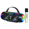 Nuevo altavoz Bluetooth inalámbrico portátil para exteriores Rixing NR8806, subwoofer colorido RGB, estilo: micrófono único (azul)