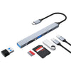 ADS-807 PD100 6 en 1 Tipo-C a PD100W + USB3.0 + USB2.0 + Estación de acoplamiento SD/TF HUB (gris espacial)