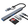 ADS-807D 6 en 1 USB + Type-C a PD100W + USB3.0/2.0 + estación de acoplamiento SD/TF HUB (gris espacial)