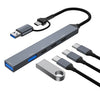 ADS-809D 5 en 1 USB + Type-C a PD100W + USB3.0/2.0 + Estación de acoplamiento HUB Type-C (gris espacial)