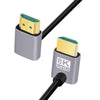 Cable adaptador de audio y vídeo HD HDMI macho a HDMI macho con codo doble, longitud: 0,5 m (doble curvatura hacia arriba)
