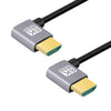 Cable adaptador de audio y video HD HDMI macho a HDMI macho con codo doble, longitud: 0,5 m (doble curva izquierda)