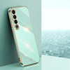 Para Meizu 20 Pro 5G XINLI Caja de teléfono de TPU con borde dorado y revestimiento recto 6D (verde menta)