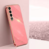 Para Meizu 20 Pro 5G XINLI Caja de teléfono de TPU con borde dorado y revestimiento recto 6D (rojo espino)