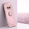 For Nothing Phone 2A XINLI Estuche a prueba de golpes de TPU con borde dorado y revestimiento recto 6D con soporte para anillo (púrpura cereza)