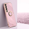 Para Meizu 20 Pro 5G XINLI Estuche a prueba de golpes de TPU con borde dorado recto 6D con soporte para anillo (púrpura cereza)