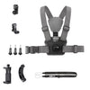 Abrazadera para teléfono 7 en 1 Cinturón de montaje para el cuerpo ajustable Correa para el pecho con soporte y tornillo (gris)