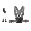 Correa para el pecho con cinturón de montaje corporal ajustable 3 en 1 con soporte y tornillo (gris)