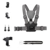 Abrazadera para teléfono 6 en 1 360 Cinturón de montaje para el cuerpo ajustable Correa para el pecho con soporte y tornillo (gris)