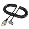 Cable de resorte con cabezal acodado HDTV a Micro HDTV para cámara DSLR (carcasa gris)