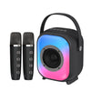 NewRixing NR168W Altavoz Bluetooth colorido portátil Altavoz de karaoke con micrófono dual para el hogar (negro)