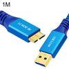 Cable trenzado USB 3.0 macho a micro USB 3.0 macho, longitud: 1 m (azul)