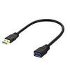Cable de PVC USB 3.0 hembra a USB 3.0 macho, longitud: 0,6 m (negro)