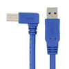 Cable conector USB 3.0 A macho a B macho de 90 grados para impresora / disco duro, longitud: 1 m (azul)