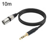 Cable de micrófono TC145BK55 de 6,35 mm, 1/4 TRS macho a XLR de 3 pines macho, longitud: 10 m (negro)