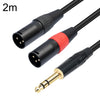 TC145YXK108RE-10 Cable de audio TRS macho de 6,35 mm 1/4 a macho XLR doble, longitud: 2 m (negro)