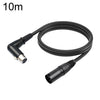 XK041L Cable de audio XLR macho recto de 3 pines a codo hembra, longitud: 10 m (negro)
