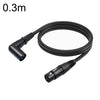 XK042L Cable de audio XLR recto hembra a codo macho de 3 pines, longitud: 0,3 m (negro)