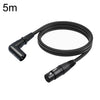 XK042L Cable de audio XLR recto hembra a codo macho de 3 pines, longitud: 5 m (negro)